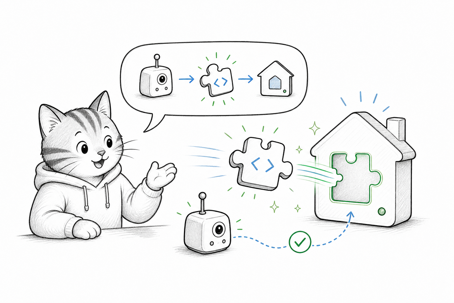 Natural language device integration through MeowLink illustration